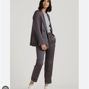 Lucky Brand Blue and Red Patterned Blazer